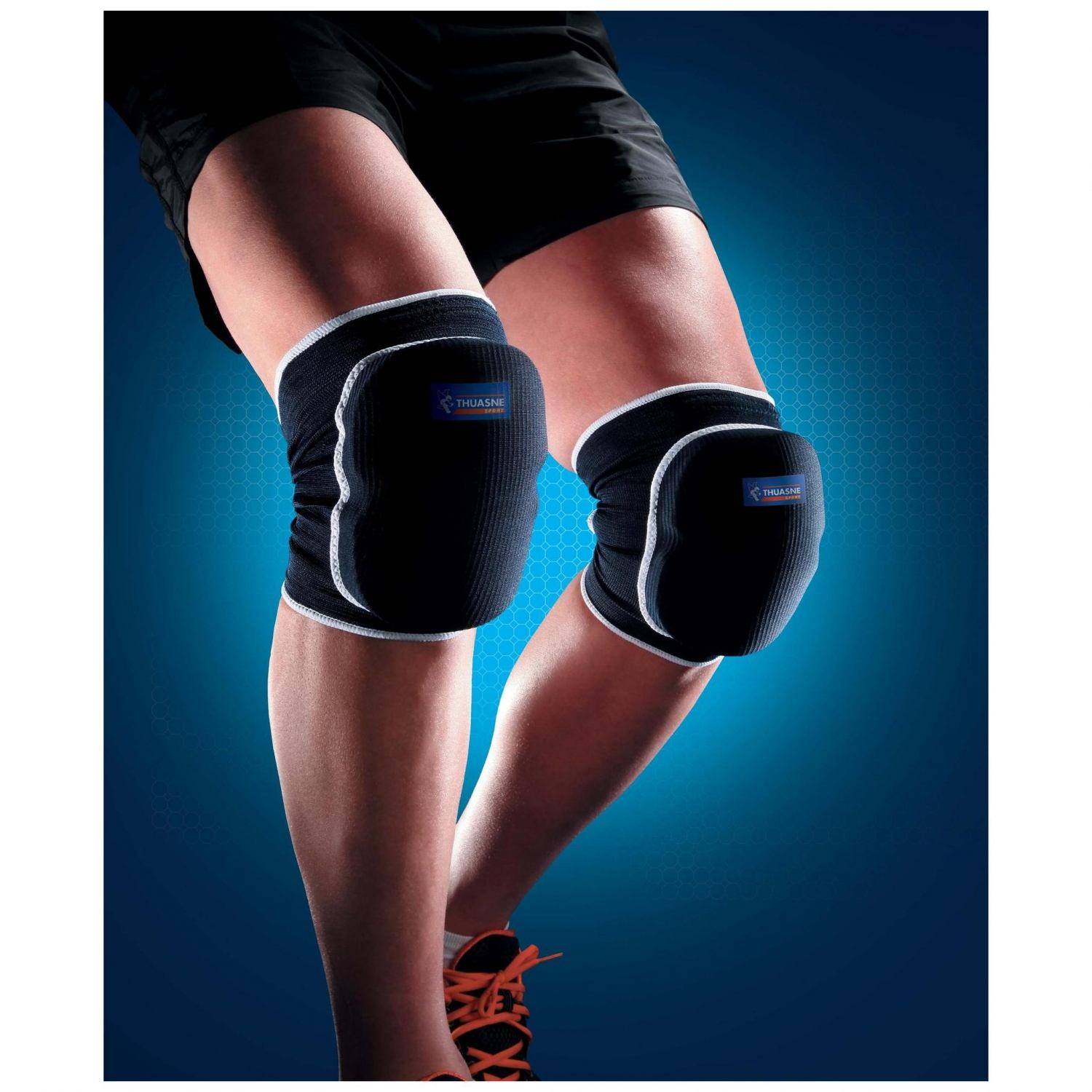 NONMON Jambière Genouillère Extensible Protection Genou Cuisse,Knee Pad De Compression Support Épais Protecteur Pour Sport Basketball Volleyball Football Rugby Crossfit,1 Paire